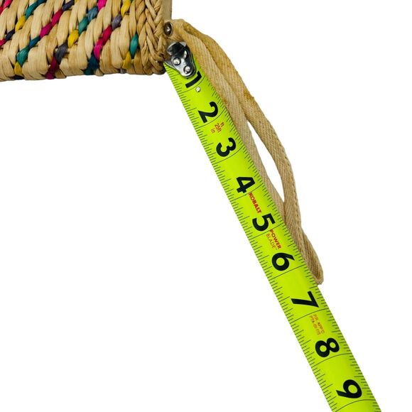 Vintage 70’s Handmade Knit Bamboo Rattan Straw Clutch Bag Handbag Purse Wristlet - Picture 5 of 16